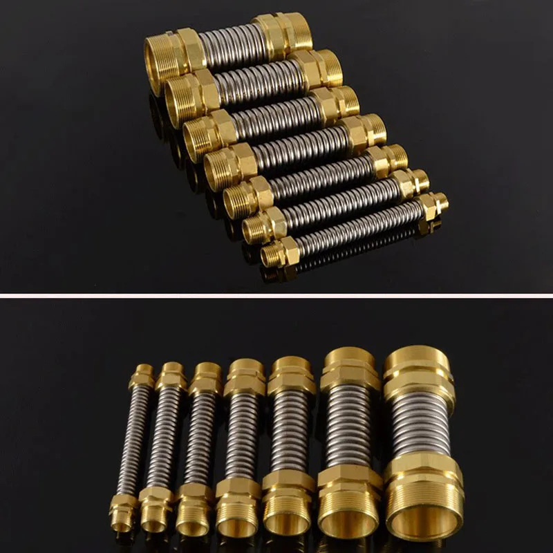 304 Stainless Steel Bellows For Fan Coil Unit Pipe Central Air Conditioning Water Inlet Hose 1/2