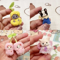 Original Sylvanian Families Bullfighter Chocolate Rabbit Husky Dog Furniture Chihuahua Figures Houes Accesorios Family Toy Model