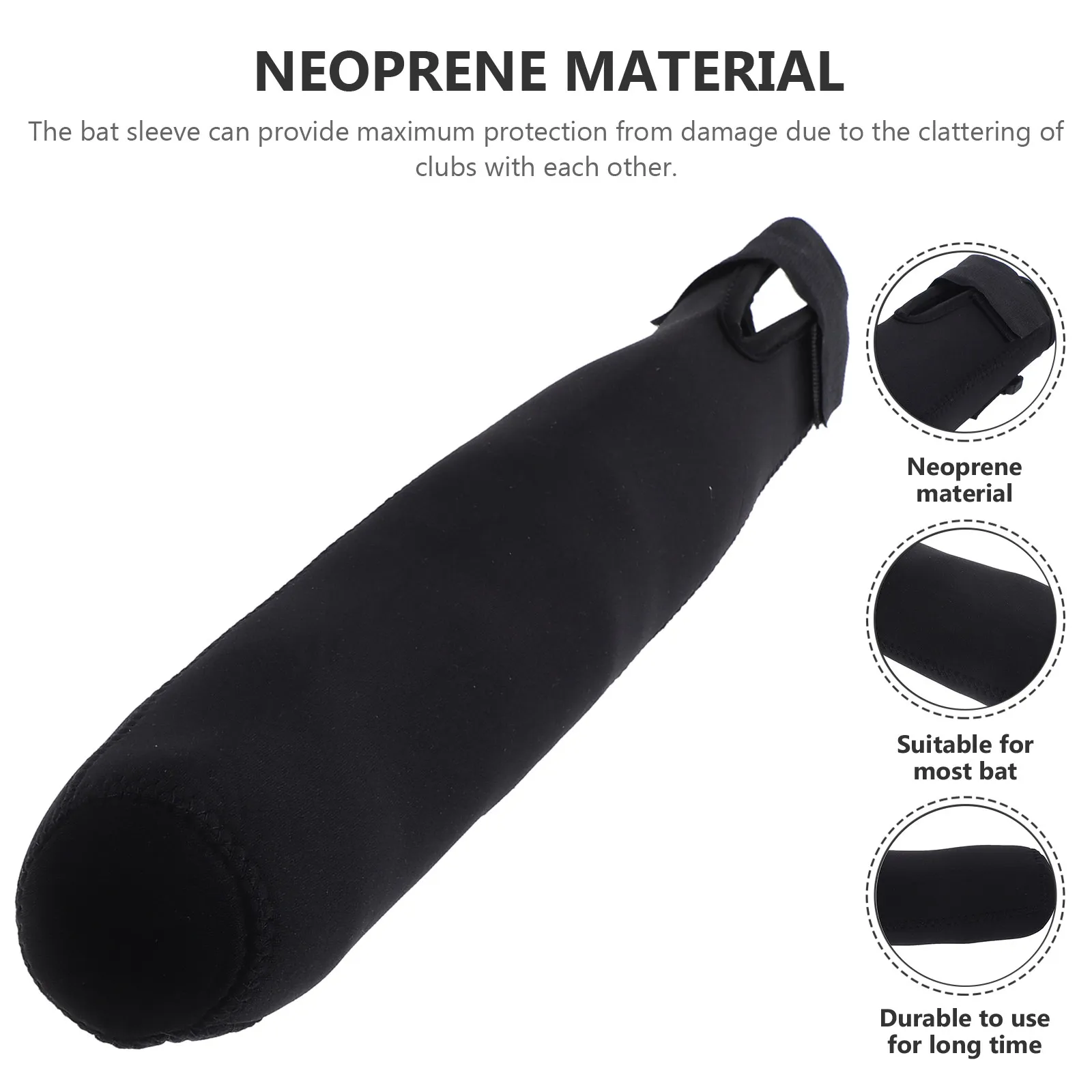 Baseball Bat Sleeve Neoprene Protective Cover Adjustable Elastic Softball Bat Protector Outdoor Sports