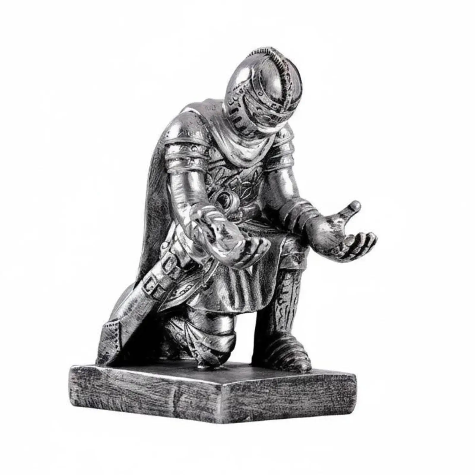Kneeling Knight Desk Pen Holder Retro Figurine Stand Multifunction Organizer for Office Decor