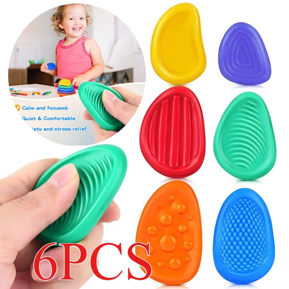 

6-piece Set Texture Autistic Children's Fidget Stress Relieving Toy Fidget Toys Adult Sensory Silicone Stress Relieving