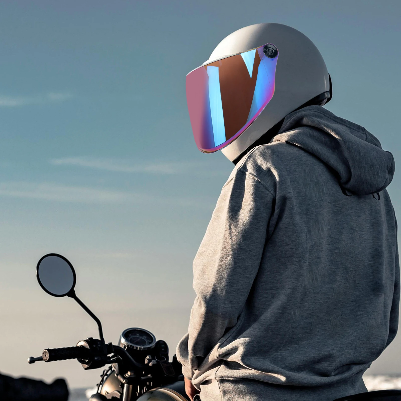 Lente antivento resistente ai graffi di ricambio per visiera per moto per caschi da ciclismo per bici elettriche
