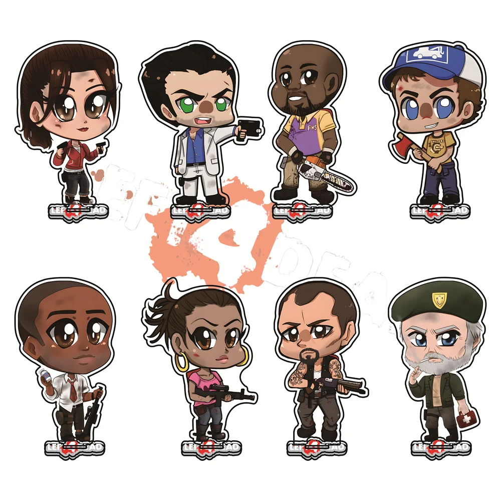 Left 4 Dead 1 & 2 15cm Acrylic Stand Figures Bill , Ellis & Zoey Game Collectible Merchandise Desktop Decoration Fan Gift