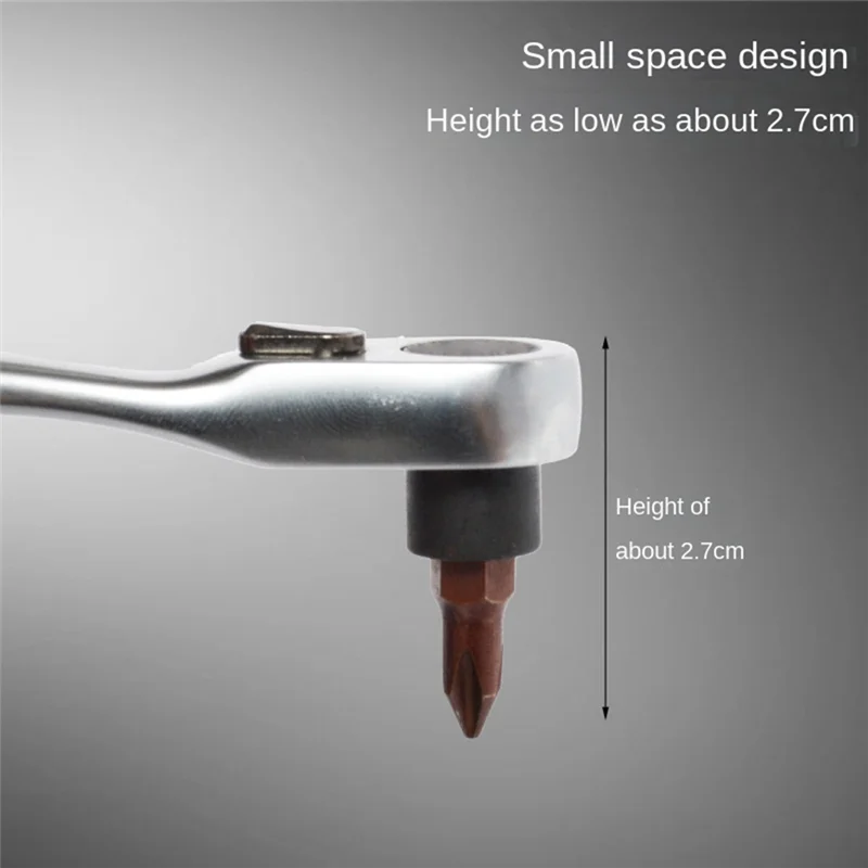 

ABXF-Mini Spiny Wheel Wrench 1/4 Positive And Reverse Fast Screwdriver, Inner Hexagonal Plums Blossom Multi -Function Set
