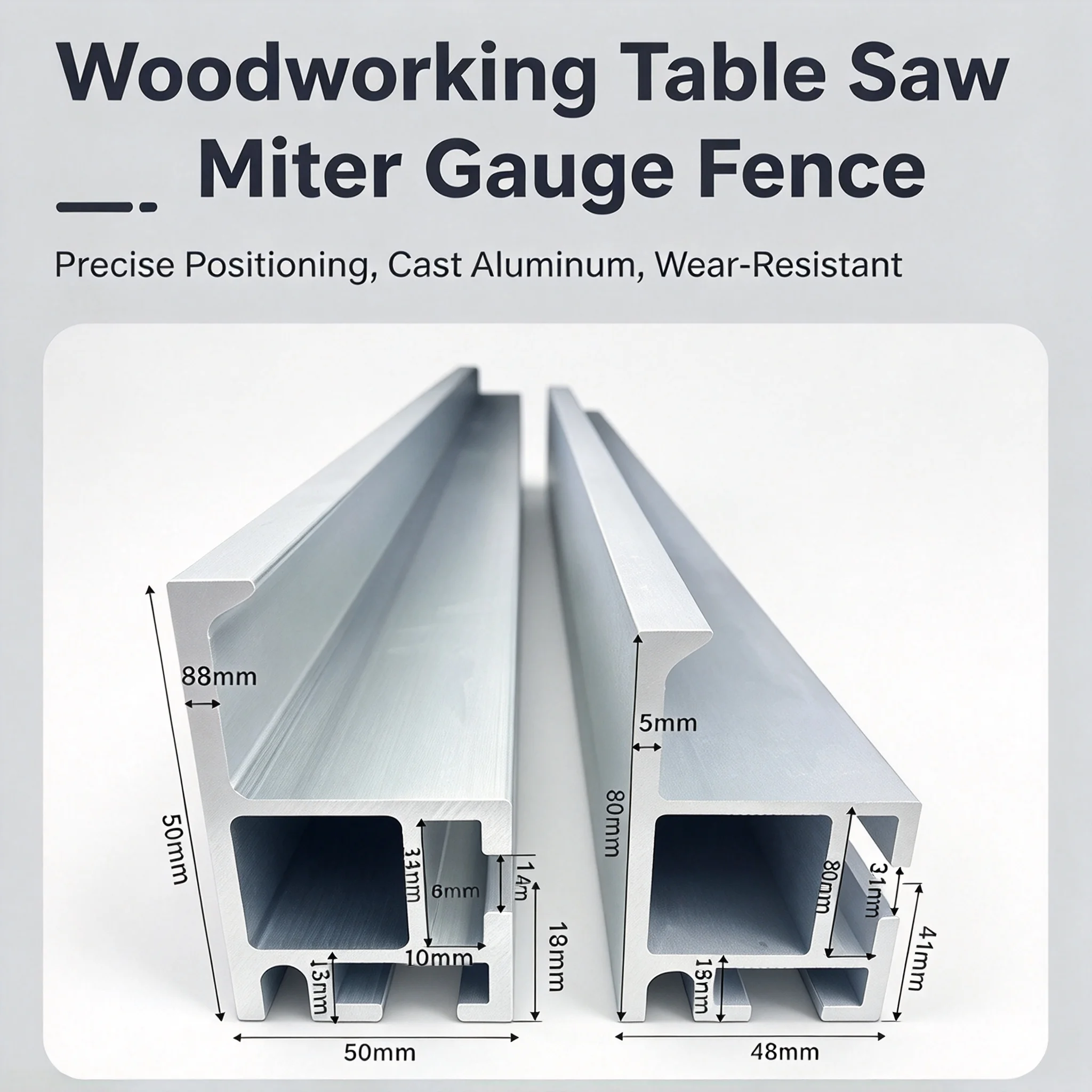 Woodworking Precision Table Saw Guide Fence Stop Bracket Aluminum Profile Fitting for Sliding Panel Cutting Saw