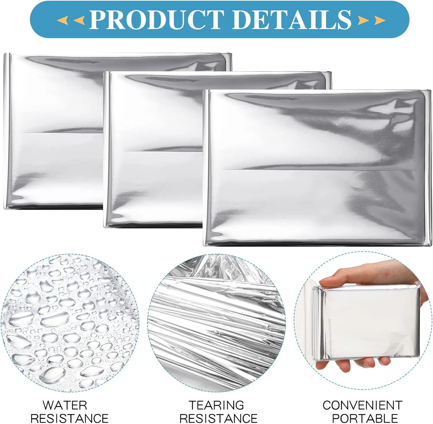 5-30 قطعة في الهواء الطلق الطوارئ الذهب والفضة بقاء بطانية الإسعافات الأولية الإنقاذ الستار احباط الحرارية العسكرية Blanket130X210Cm #4