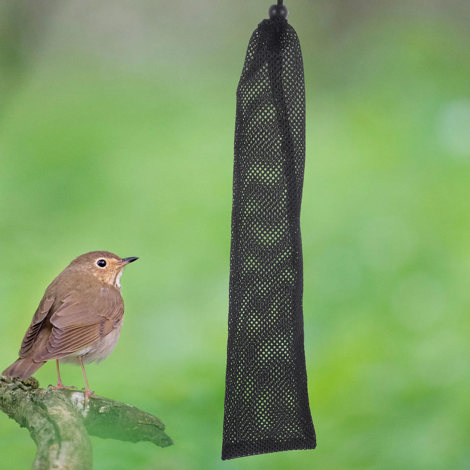 

6pcs Outdoor Hanging Mesh Wild Bird Feeder Bag Single Pack Drawstring Design Easy Clean Reusable Finch Sock Feeder Garden Yard