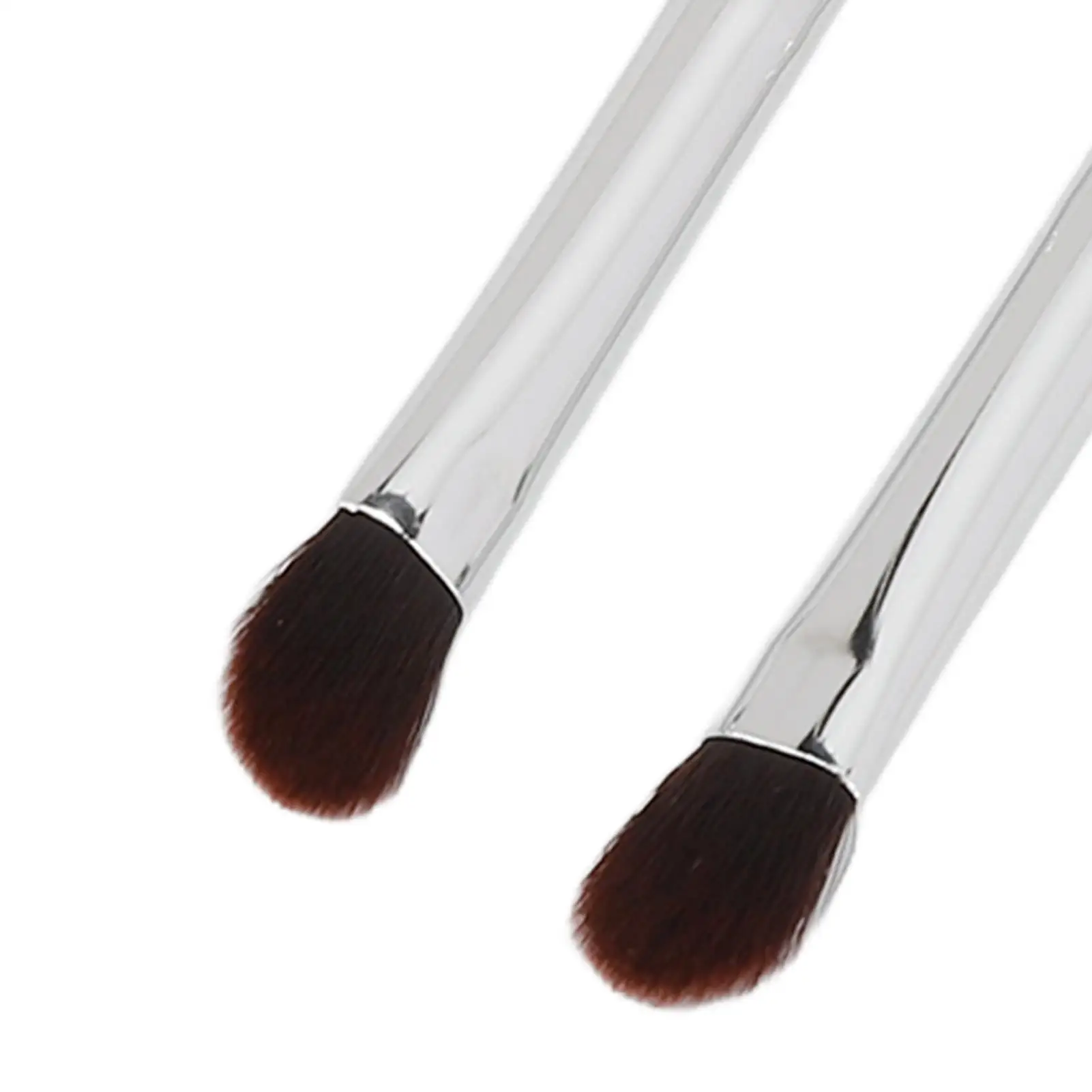 2pcs Double-Ended Eyeshadow Brush Set - Professional Silver Makeup Tools with Soft  Hair for Concealer & Cosmetics