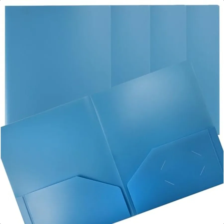 

Heavyweight Light Blue Plastic 2 Pocket Portfolio Folder 24 Pack Letter Size Poly Folders 24 Pack Light Blue