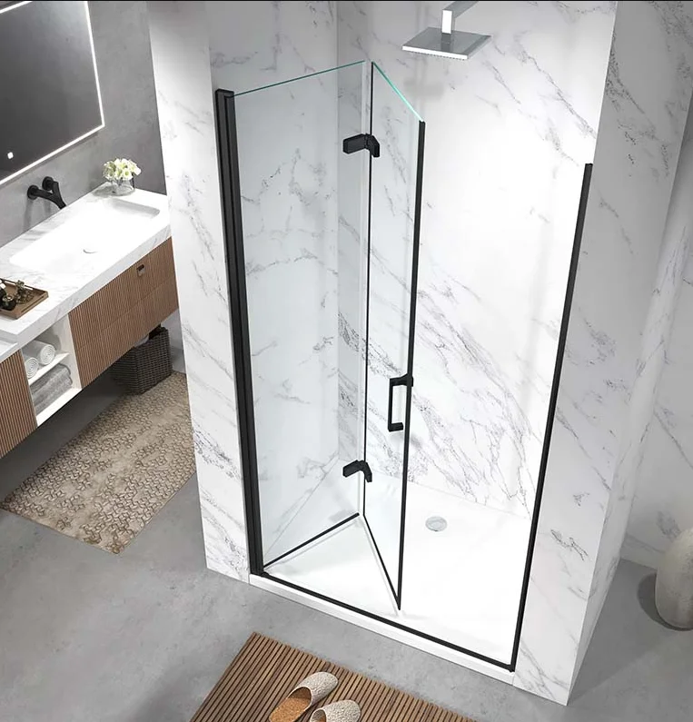 Aluminum Bathroom Fixed Screen Lift up Pivot Frameless Shower Screen Lift Hinge Bathtub Screen Hardware Angle Adjustable