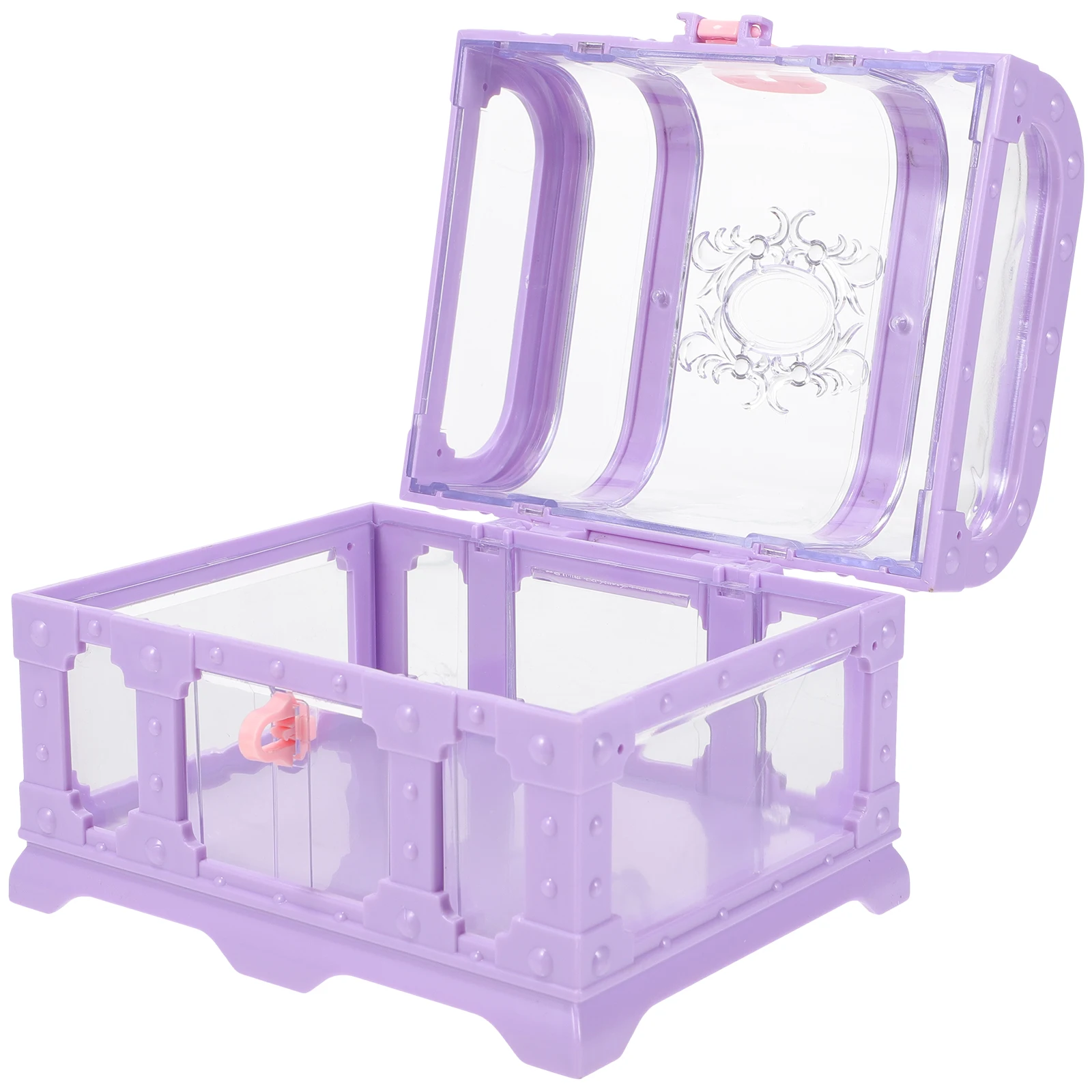 

Хрустальная коробка для хранения, прозрачный сундук с сокровищами для органайзера ювелирных изделий, винтажный пластиковый сундук с замком, вечерние сувениры