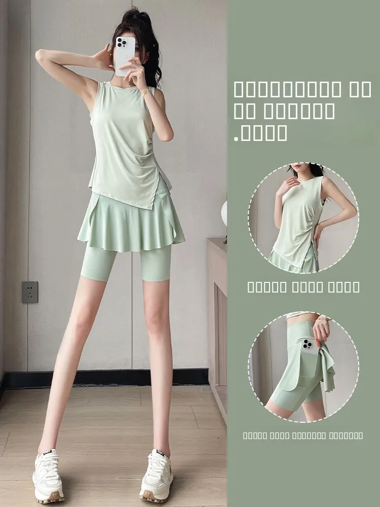 

Новые летние женские эластичные спортивные шорты-юбка для йоги и фитнеса, пляжные леггинсы с высокой талией из нейлона и спандекса