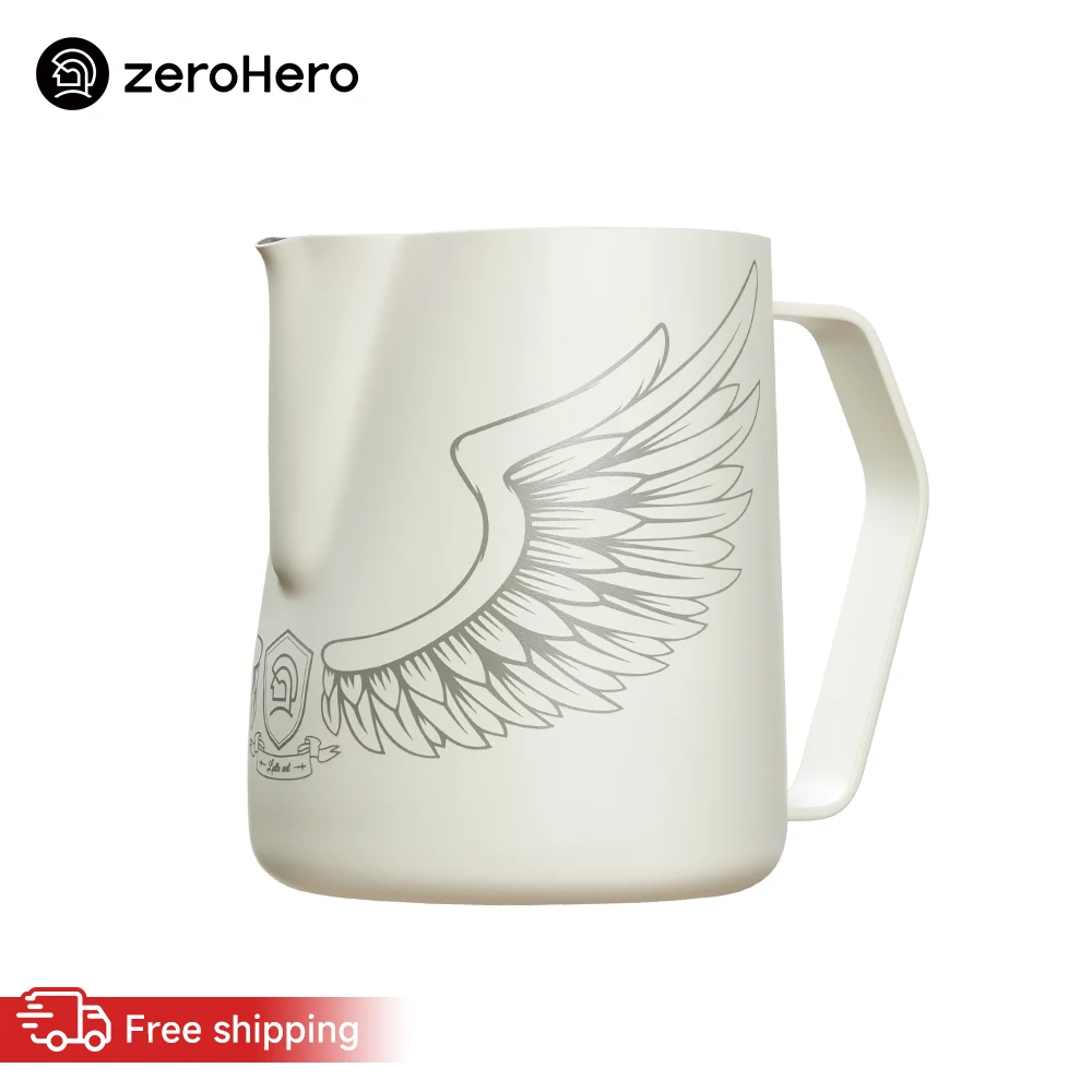 zerohero-racer-milk-pitcher-600ml-sus304-precision-spout-dual-v-shaped-grooves-ergonomic-handle-for-home-barista-latte-art