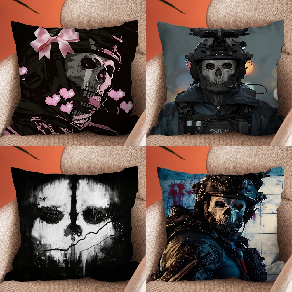 COD C-Call Of D-Duty Ghost Pillow Case Soft Cushion Cases for Farmhouse Sofa Decor Home Decorations and Protector Pillow Case