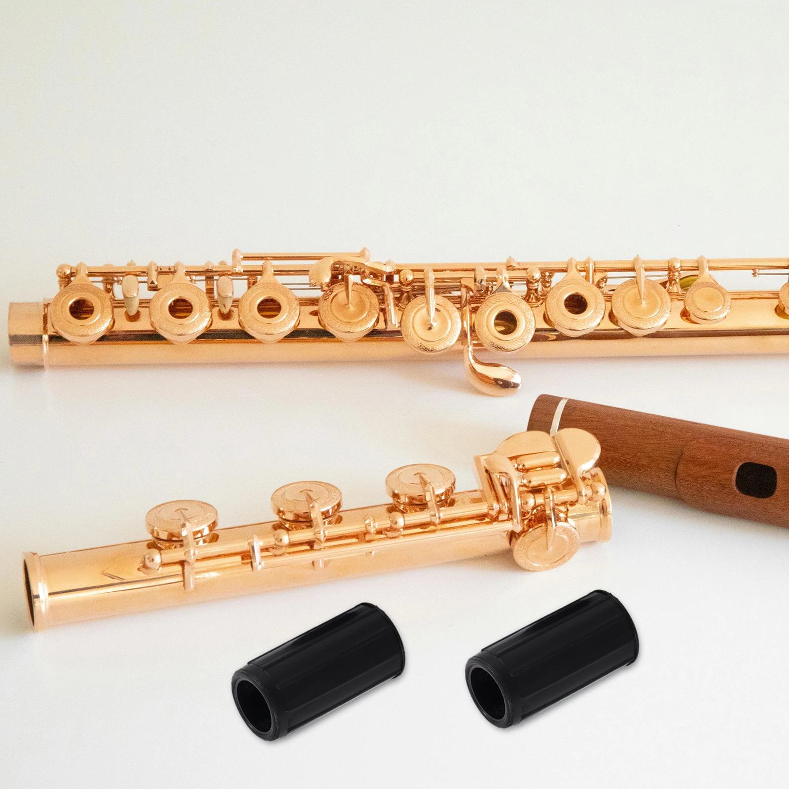 

2 Sets Flute Protective Cover Instrument Protector Interface Sleeve Replacements Sleeves Plastic Parts Musical Cap