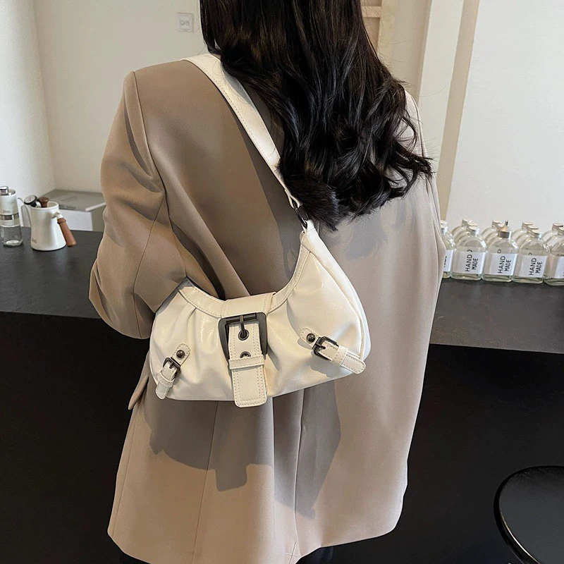 Y2K Retro Plissierte Hobo-Schultertasche für Damen, Trendige Maillard-Style Unterarmtasche, Clutch-Handtaschen für Reisen, Arbeit und Shopping – Detail 10