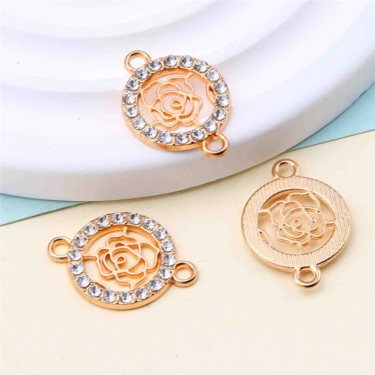 

6 шт., подвесной разъем с хрустальным цветком для изготовления ювелирных изделий, подвеска для браслета, ожерелья, серьг, сделай сам, ювелирные изделия ручной работы, фурнитура