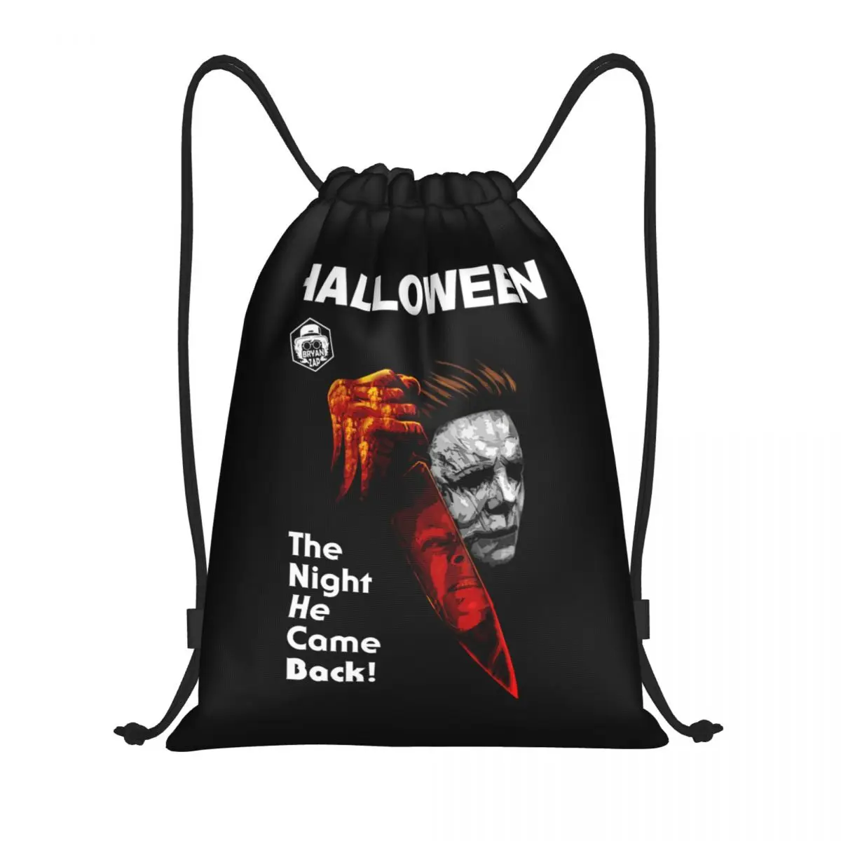 Michael Myers Knives Drawstring Backpack Women Men Gym Sport Sackpack Foldable Halloween The Night Came Back Shopping Bag Sack