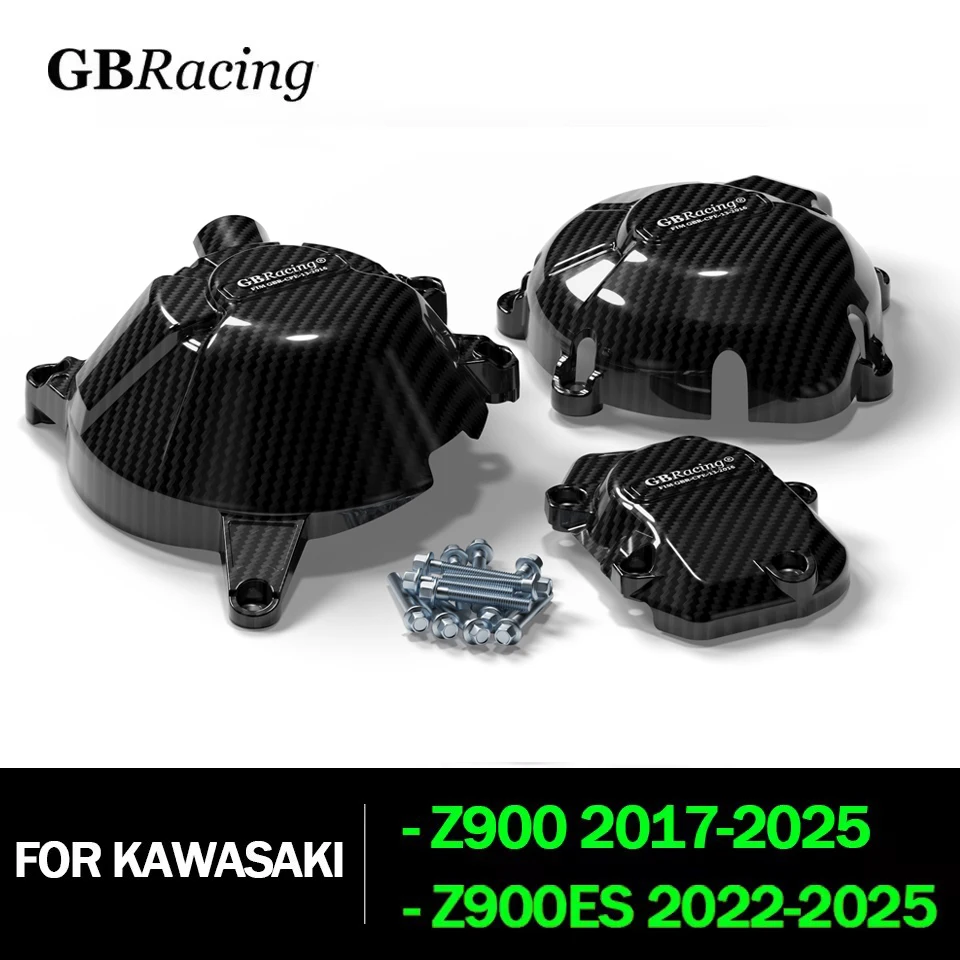 

Для KAWASAKI Z900 (2017-2025) Совместимость: Комплект вторичных крышек двигателя GBRacing с генератором переменного тока, дополнительной муфтой, крышка импульсов