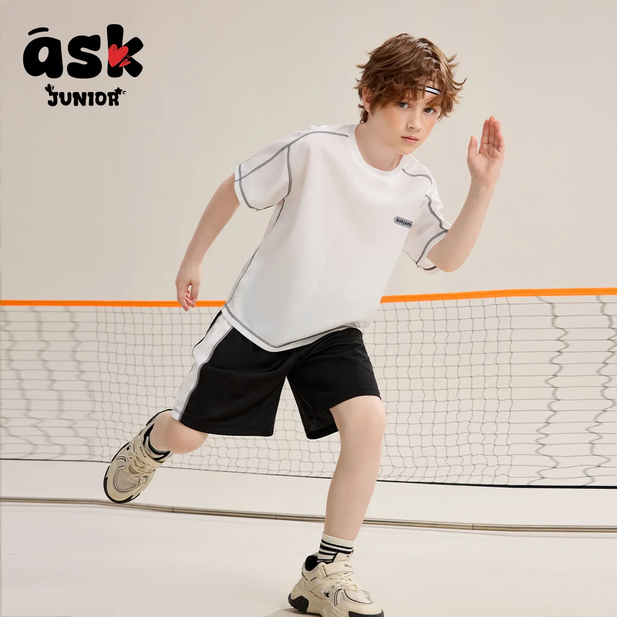 طقم تي شيرت رائع للأطفال من Ask Junior Boys Summer مقاس متوسط وكبار السن مكون من قطعتين #1