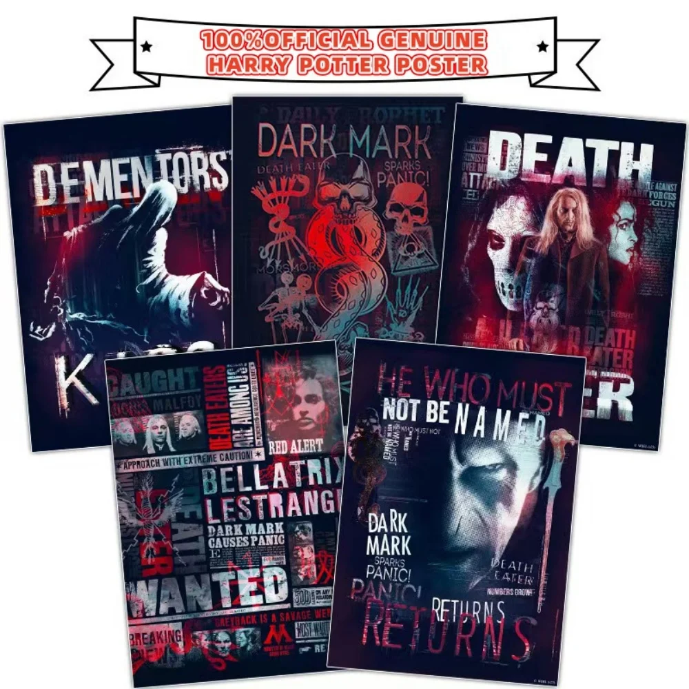 Póster de Harry Potter genuino, carteles artísticos de mercancía de Hogwarts para sala de estar, dormitorio, biblioteca, decoración de pared, imagen, regalos para niñas