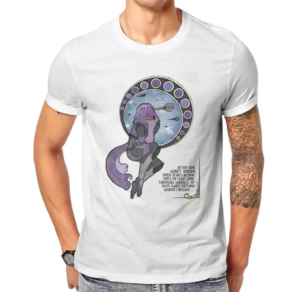 Tali Zorah Nouveau Graphic TShirt Mass Effect ME1 Andromeda Legendary Edition RPG Tops Leisure T Shirt Men Tee Gift Clothes