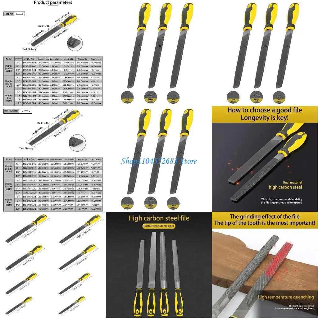 

Y6GD 1PC Rasp Files Tool for Woodworking Flat and Half Round Shapes