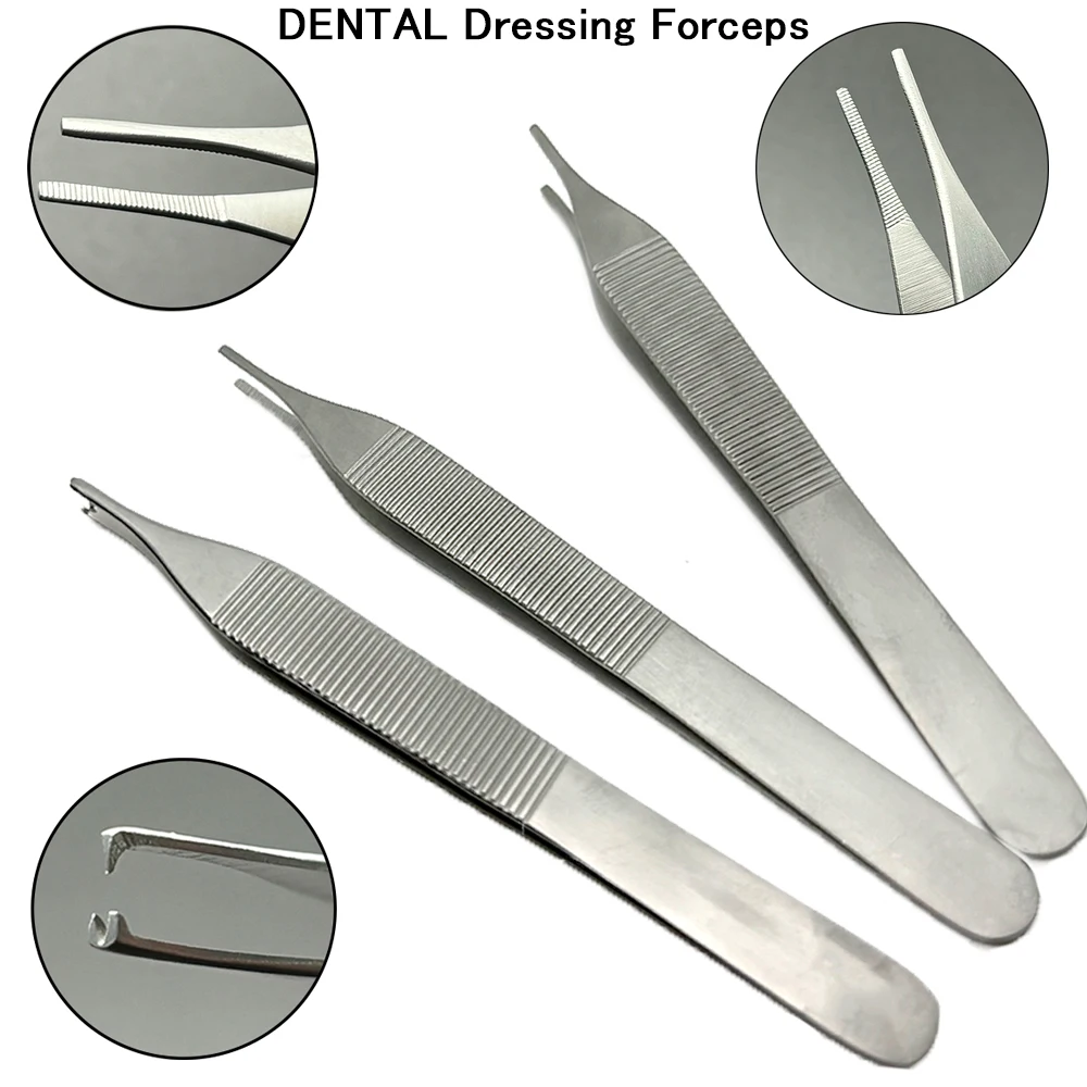 Dental Dressing Forceps Dental Stainless steel Forcep Extraction Hemostat 1*2 Tweezer Home Organization Forceps Dressing Forceps