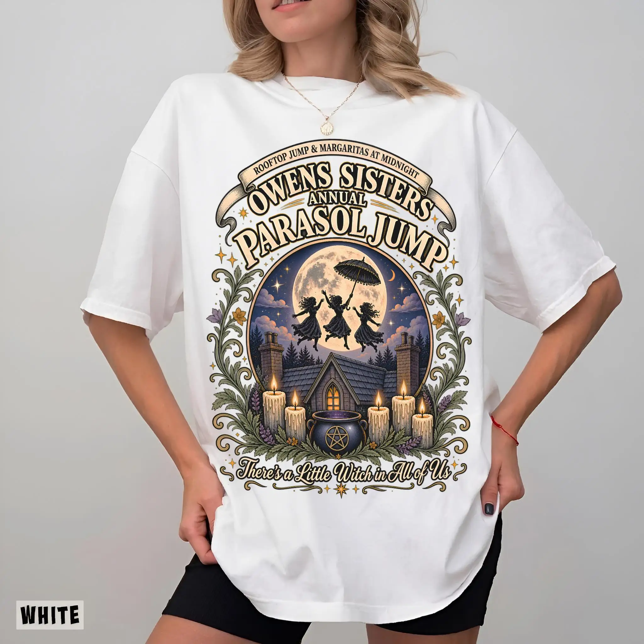 Owens Sisters Shirt, Practical Magic T-shirt, Witch Halloween T-shirt, Halloween Gift Printed Pattern Men's and Women's T-shirt