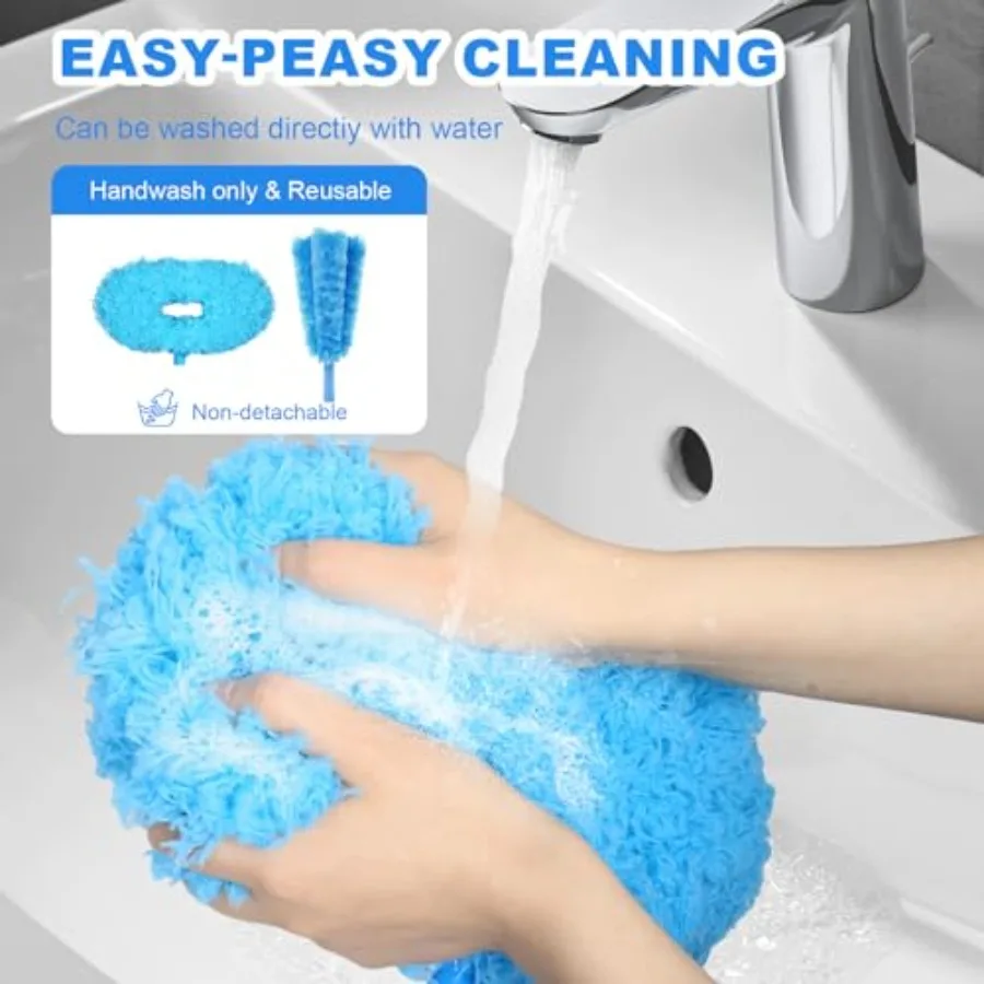 Ceiling Fan Cleaner Duster - Adjustable Duster with Extension Pole, Dusters for Cleaning Fan Blade, Walls and Cobweb Blue - view 3