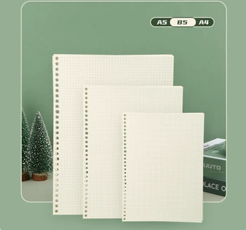 Rejilla de línea A5 B5, 20 agujeros, cuaderno de hojas sueltas, recambio, carpeta en espiral, índice de papel, página interior, cuadrícula de puntos, papelería Connell en blanco