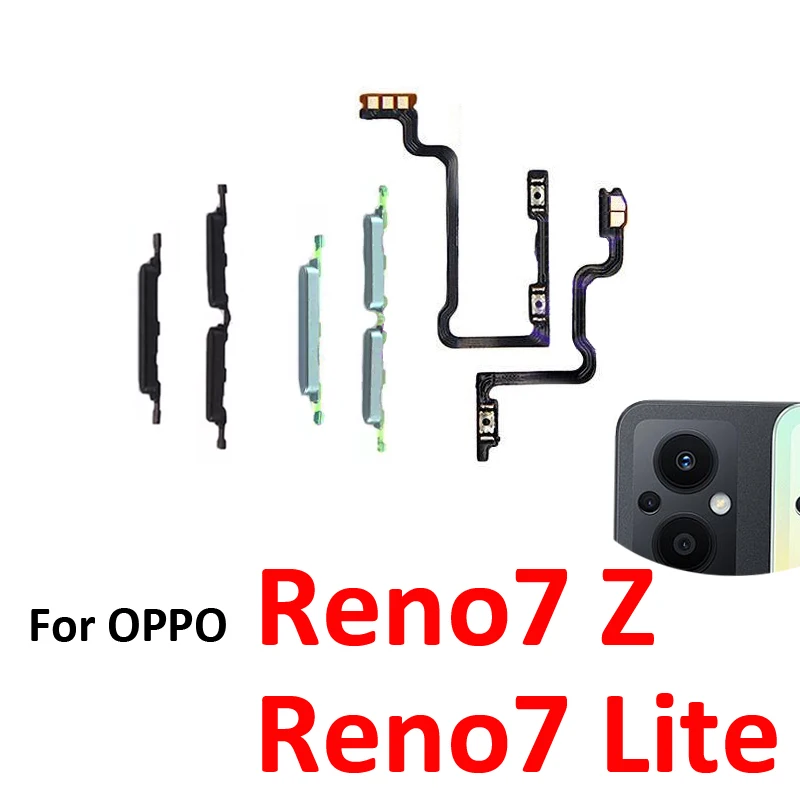 For Oppo Reno7 Z Lite 5G CPH2343 Phone New Power Volume Button On Off Control Key Internal Flex Cable Parts Black Green