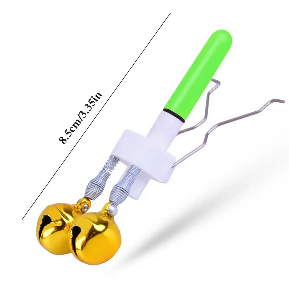 Fishing Rod Tip Light with Dual Bells Fishing Bite Alarm LED Lamp Night Fishing Pole Tip Strike Sensor Alert Light