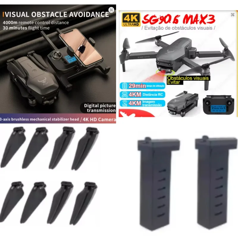 

SG906 MAX3 RC Drone 11.4V 3000Mah Battery/Propeller SG906 MAX3 Drone Battery SG906MAX3 Drone Battery Blades SG906 MAX3 Dron Part