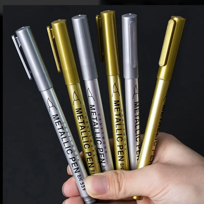 موضة المعادن الحرفية القلم رسم غرامة خط القلم الفنان أنيمي اللوحة الهزلية ماركر أداة مدرسة مكتب التموين القرطاسية هدية #1