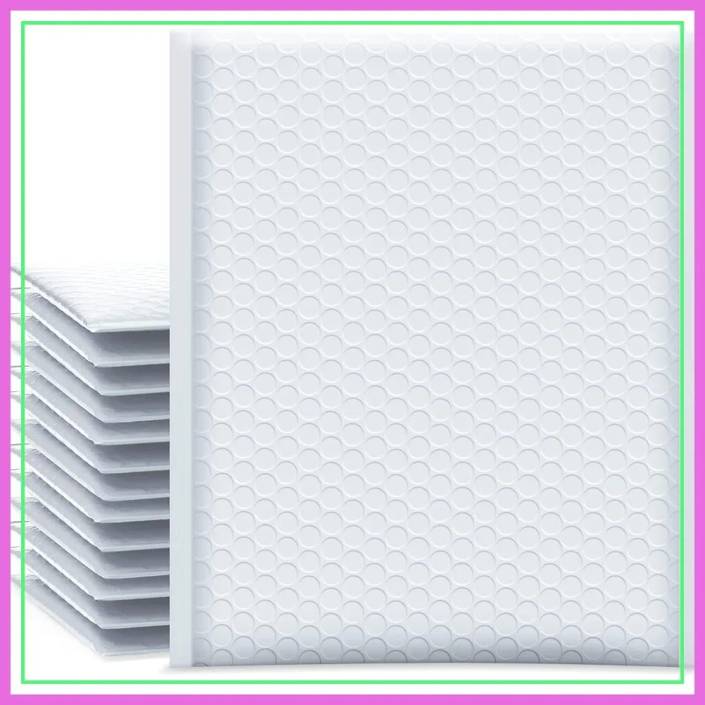 

8.5x12 White Bubble Mailers 25 Pack, Self Seal Padded Envelopes for Shipping Clothes Makeup, Waterproof Opaque Mailing Bags