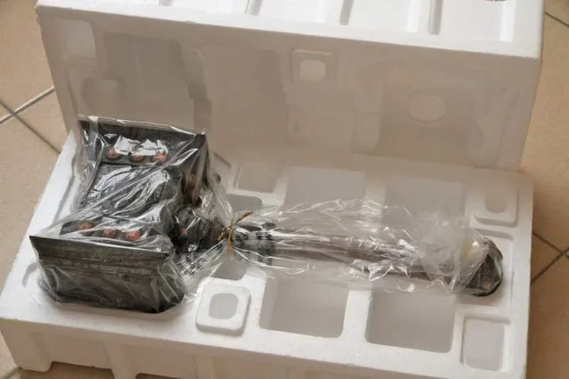 Escala 1:1 58cm wow ogrim doomhammer resina martelo armas modelo adulto cosplay traje fantasia vestido festa anime palco mostrar adereços