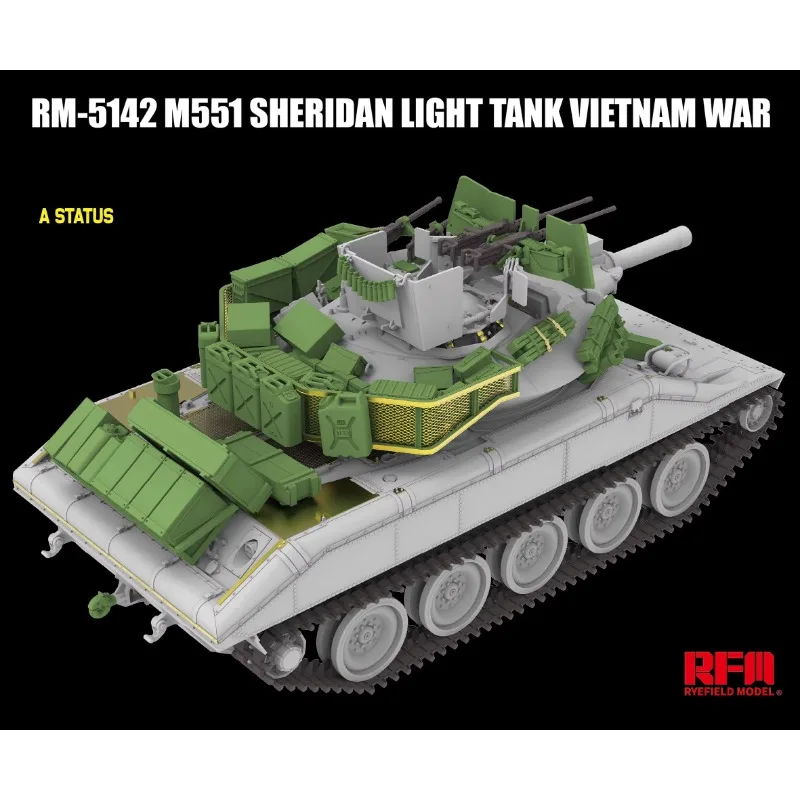 RYEFIELD 5142 1/35 escala M551 Sheridan tanque de luz guerra de Vietnam montaje kit de modelo de tanque de plástico