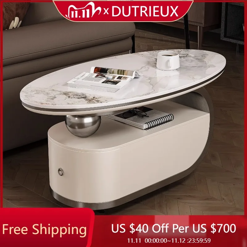

Nordic Luxury Coffee Table Moving Drawers Aesthetic Standing Coffee Table Living Room Modern Mesa Auxiliar Postmodern Furniture