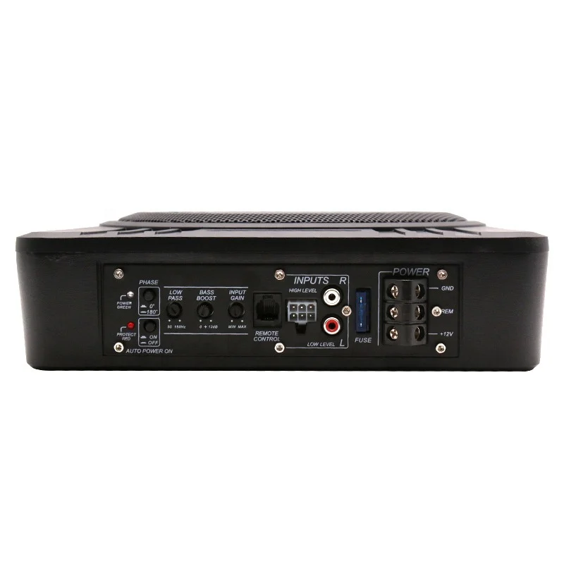 Subwoofer per auto sotto il sedile da 8 pollici 10 pollici di alta qualità Subwoofer sottile attivo da 600 W Subwoofer sottosella per auto in alluminio per bassi puri