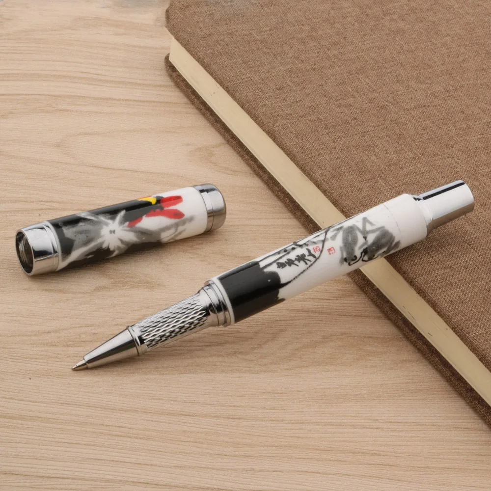 

Ceramics Roller Ball Pen Painting Red Plum Blossom Stationery Office School Supplies Ball Point Pen