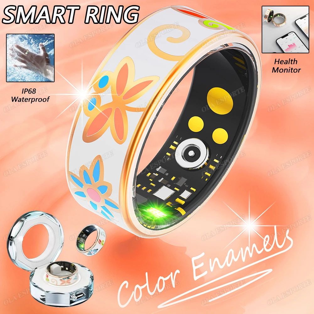 

Color Enamels Craftsmanship Smart Ring Women Men Sleep Monitor Blood Oxygen Measurement Remote control Multi-sports Modes ring