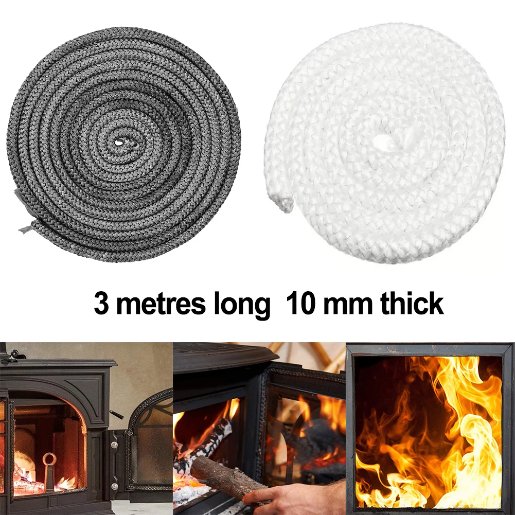 Fiberglass Rope Premium Fireplace and Oven Door Sealing Rope 10mm Diameter 118 inch Length Reliable Performance