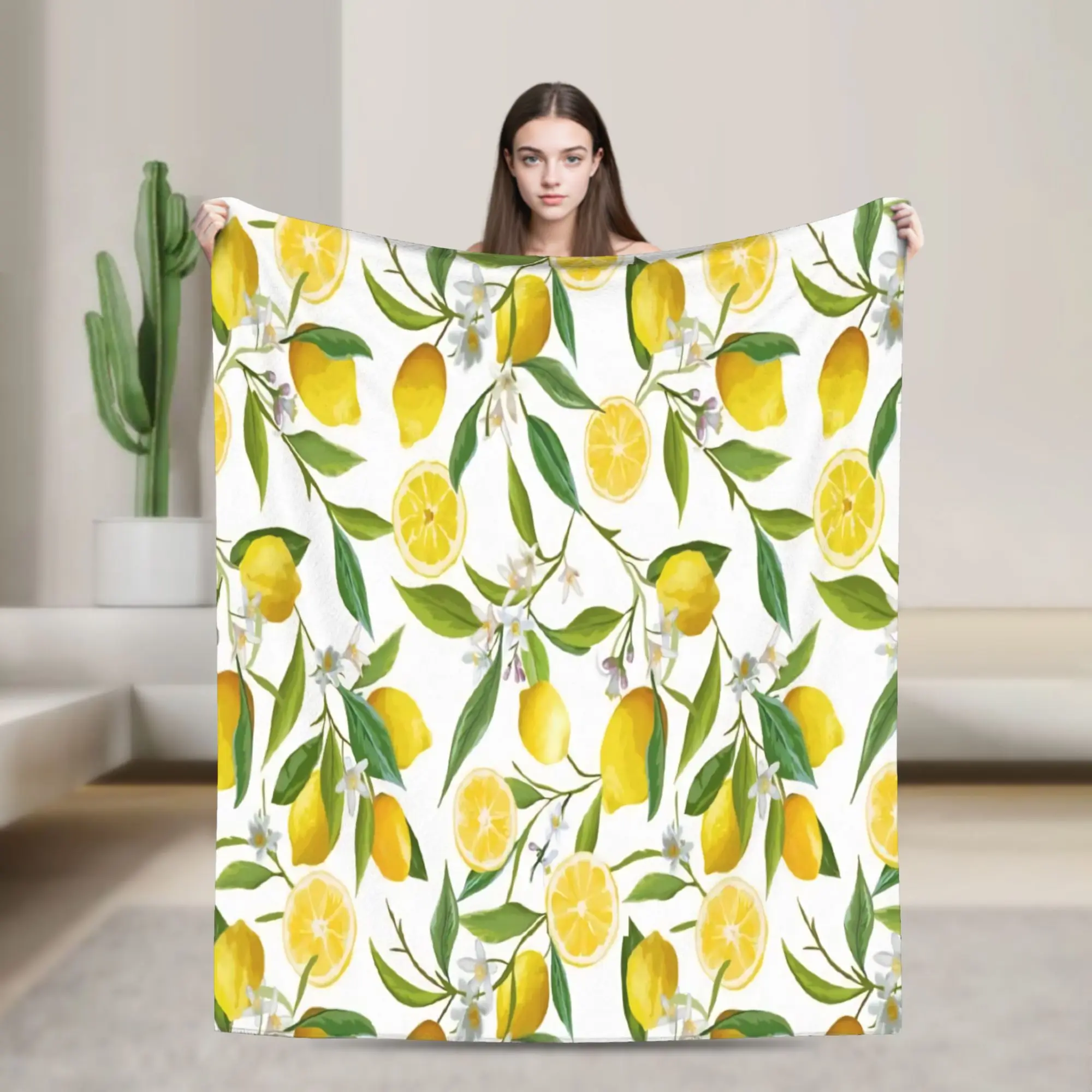 Cozy Lemon Sicily Rectangle Blanket Merch Sofa Decorative  Throw Blanket Lightweight Fleece for Car