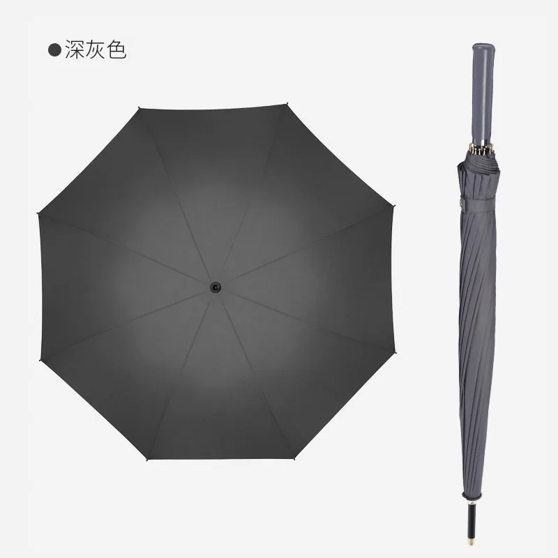 16K leather long handle stversized automatic business gift advertising umbrella