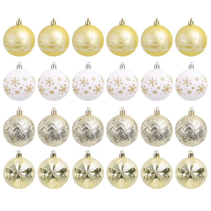 Decorative Christmas Baubles Set for Holiday Durable and Portable Sphere Pendant