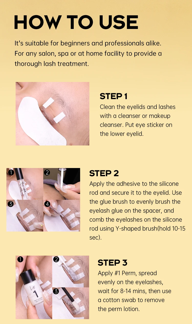 Gollee Eyelash Lifting Perm Kit Lasting 4-6 Weeks Lash Lift Set For Lash Curler Eyelash Enhancer Perm Treatment Set Makeup Tools