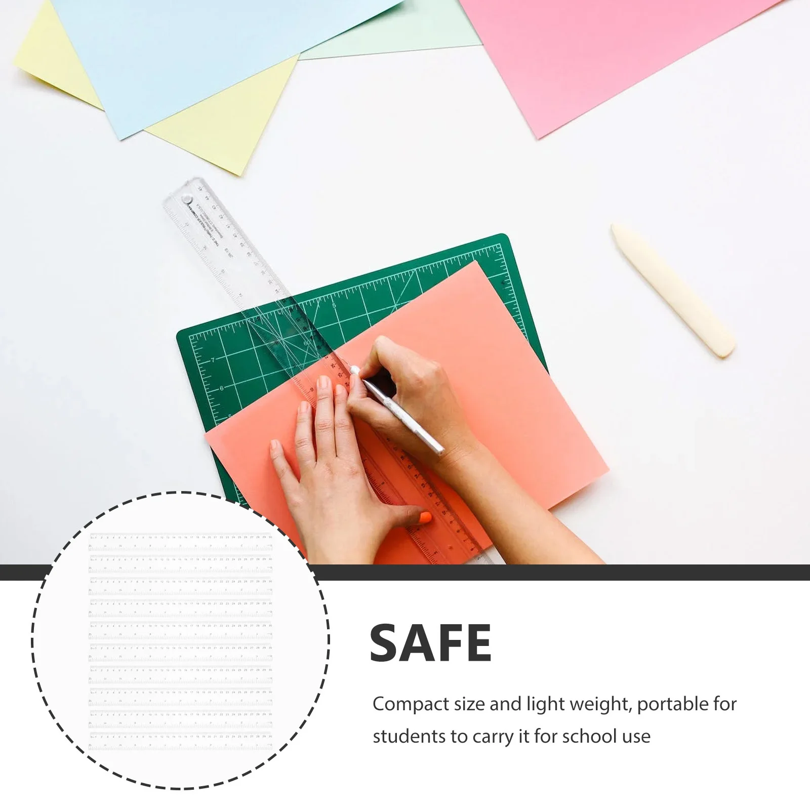 10pcs Transparent Ruler Set Compact Measurement Tool For School Office Math Drawing Straight Ruler Kids Stationery Supply