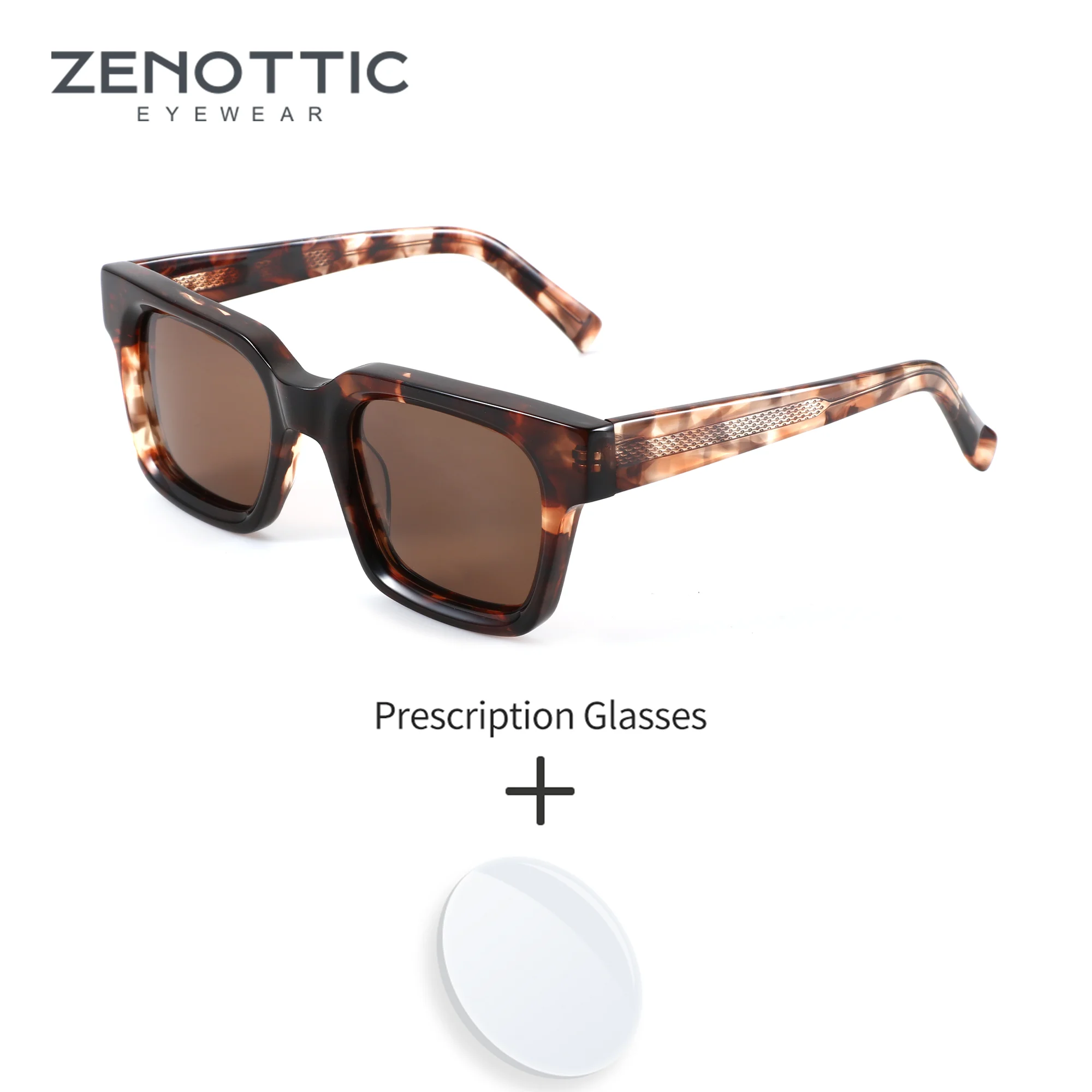

ZENOTTIC XL размер популярные мужские квадратные солнцезащитные очки UV400 по рецепту модные ацетатные поляризованные оптические солнцезащитные очки