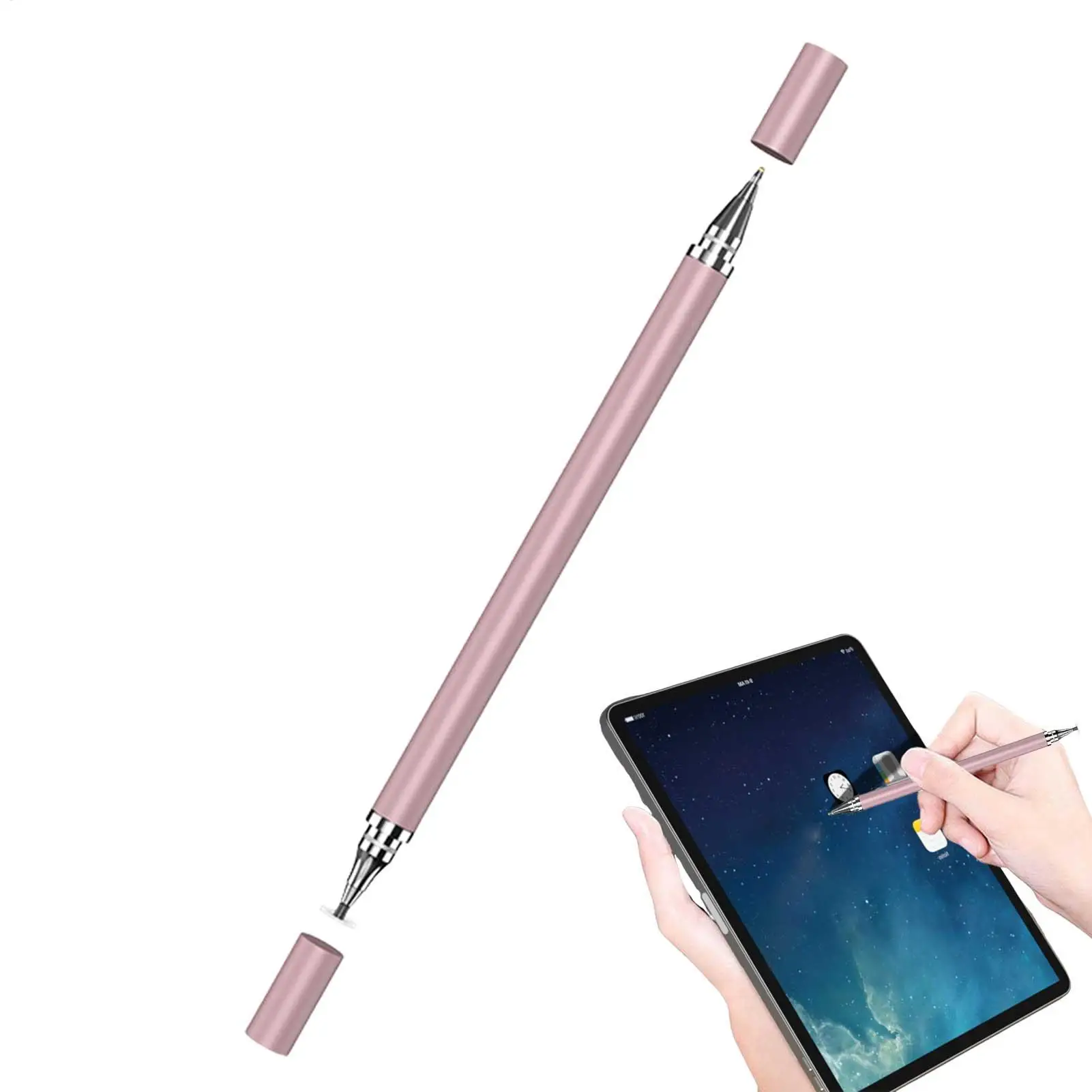 Dual-head Capacitive Pen Disc Silicone 2in1 Dual-purpose StylusPaintingOffice Retouching Mobile Phone Tablet Pen Capacitive Pen